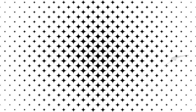 Seamless monochromatic vector star pattern design background