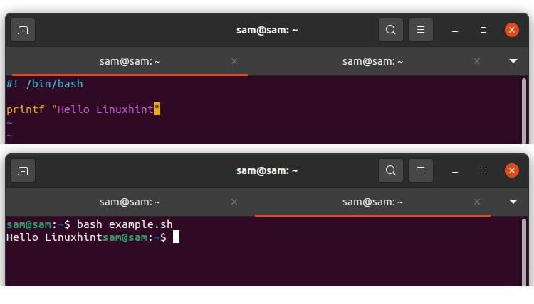 دستور Bash Printf
