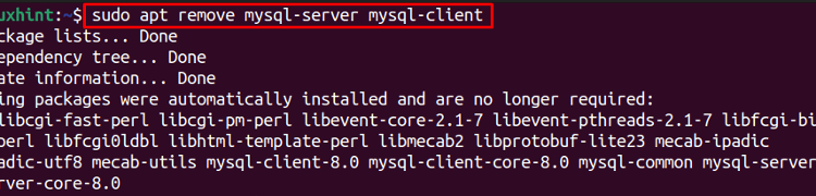 نحوه حذف MySQL on اوبونتو
