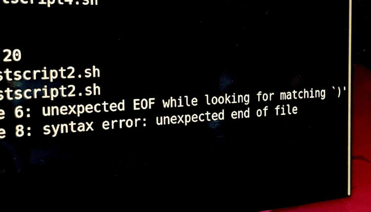 نحوه رفع خطای نحو Bash – پایان غیرمنتظره فایل
