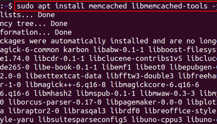 نحوه نصب Memcached on اوبونتو 22.04
