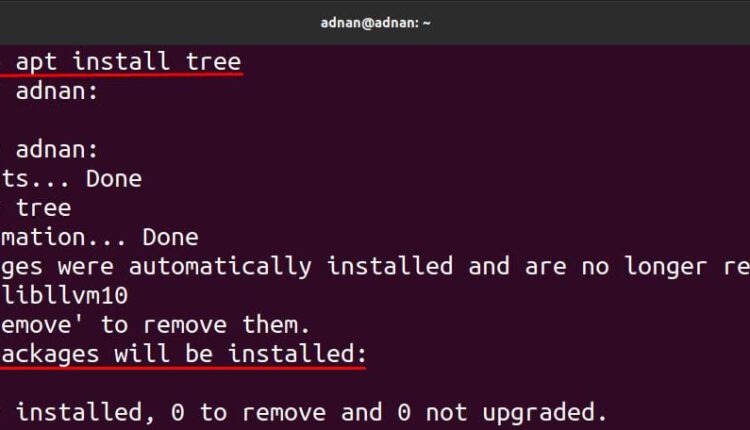 Tree Command در اوبونتو چیست؟
