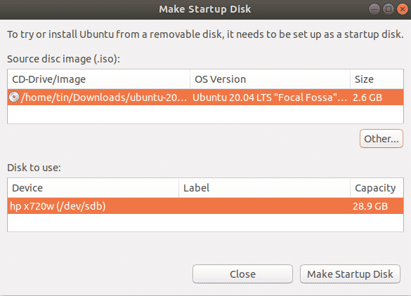 Ubuntu 20.04 را از USB Stick اجرا کنید
