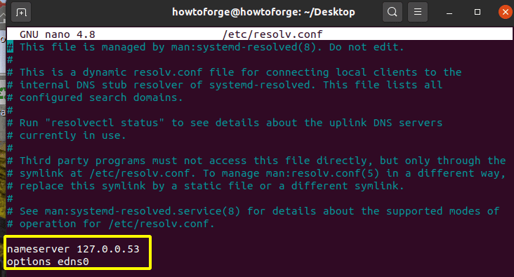 نحوه به روز رسانی resolv.conf on اوبونتو
