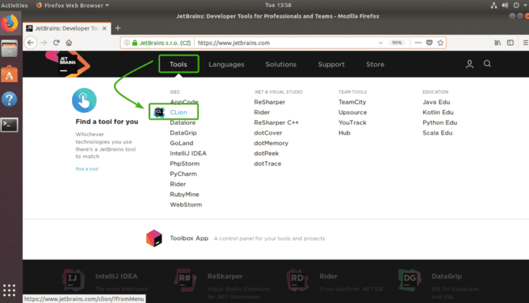 نحوه نصب Jetbrains CLion on اوبونتو
