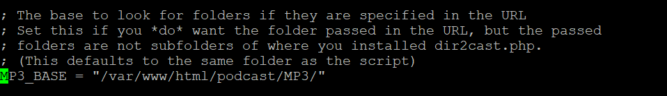 تنظیم MP3_BASE در dir2cast.ini