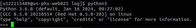لینوکس terminal راه اندازی حالت تعاملی پس از تایپ «python3» در terminal