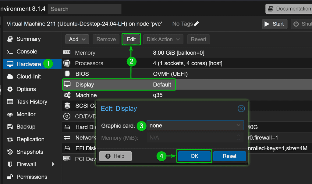 روش عبور از پردازنده گرافیکی NVIDIA روی یک ماشین مجازی Proxmox VE Ubuntu 24.04 LTS (VM)