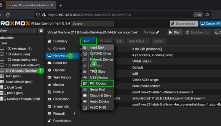 نحوه عبور از پردازنده گرافیکی NVIDIA on یک ماشین مجازی Proxmox VE Ubuntu 24.04 LTS (VM)
