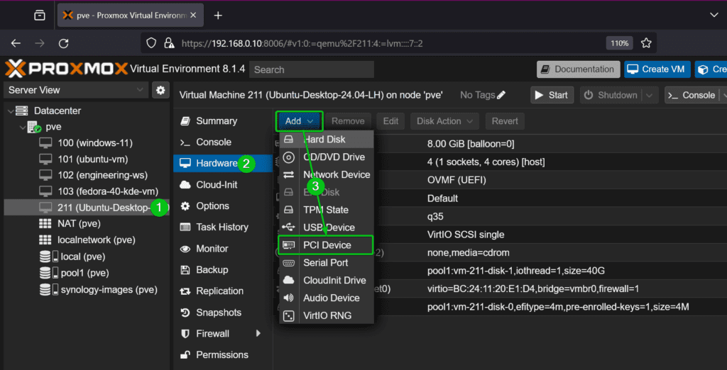 روش عبور از پردازنده گرافیکی NVIDIA روی یک ماشین مجازی Proxmox VE Ubuntu 24.04 LTS (VM)