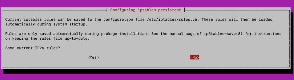 اعلان قوانین IPv6 iptables