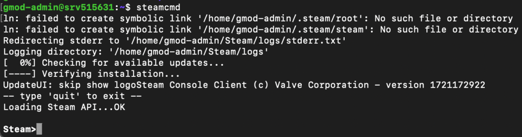 SteamCMD راه اندازی شد on یک VPS