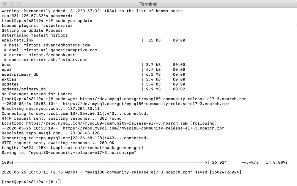 دانلود MySQL 8 on CentOS  7.