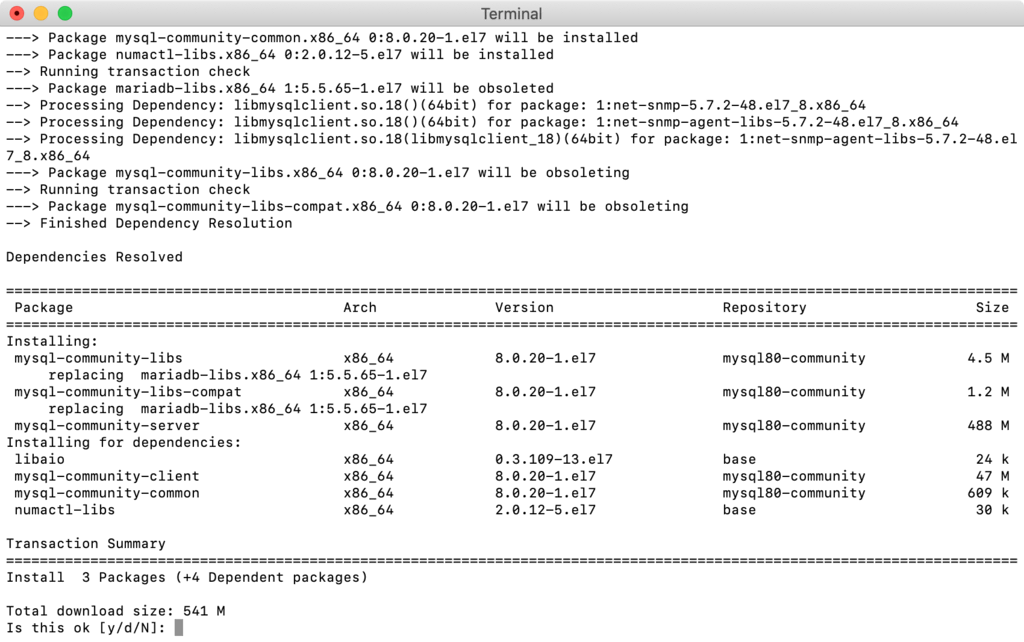 MySQL را نصب کنید on CentOS  7.