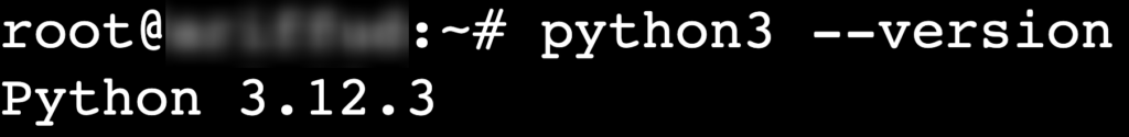 خروجی دستور python3 --version در terminal