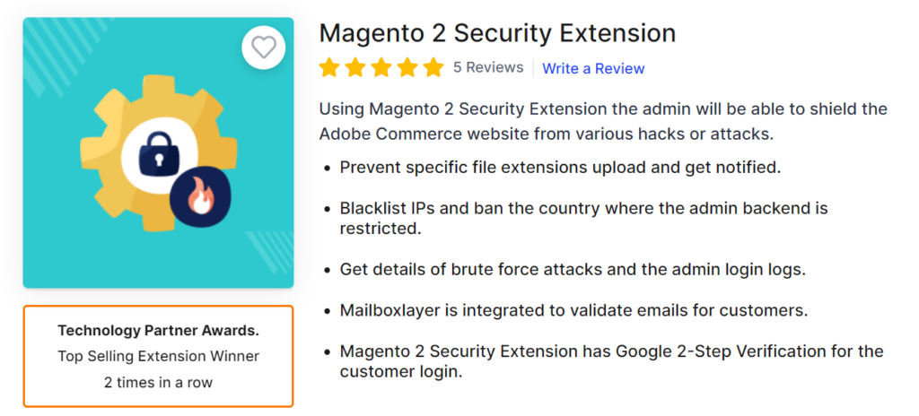 محصول افزونه امنیتی Magento 2 Webkul page نمای کلی و لوگوی آن را نشان می دهد
