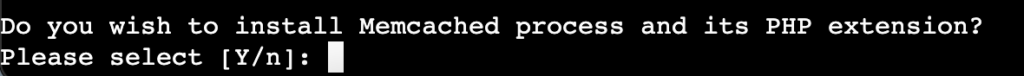 نصب کننده CyberPanel از کاربر در مورد راه اندازی memcached می پرسد