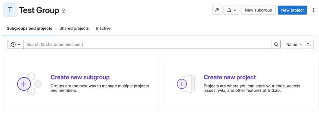 یک گروه page در GitLab