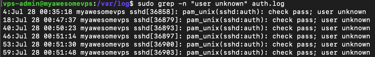 دستور Grep شماره خطوط را نشان می دهد