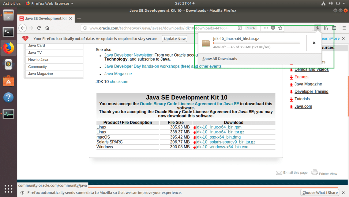 Oracle JDK 10 را نصب کنید روی اوبونتو 18.04 LTS