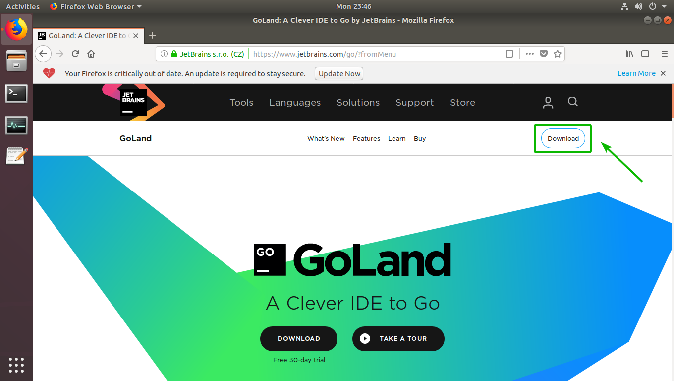 Jetbrains goland go ide را نصب کنید روی اوبونتو