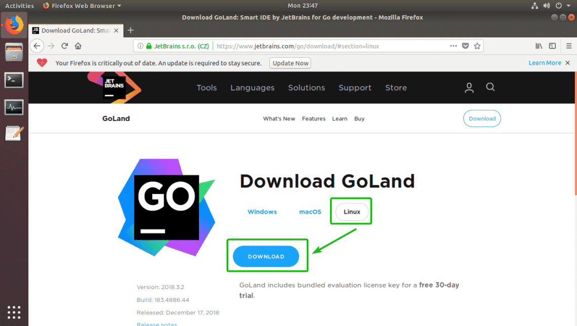 Jetbrains goland go ide را نصب کنید روی اوبونتو