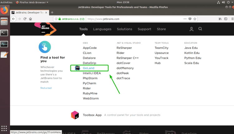 Jetbrains goland go ide را نصب کنید on اوبونتو
