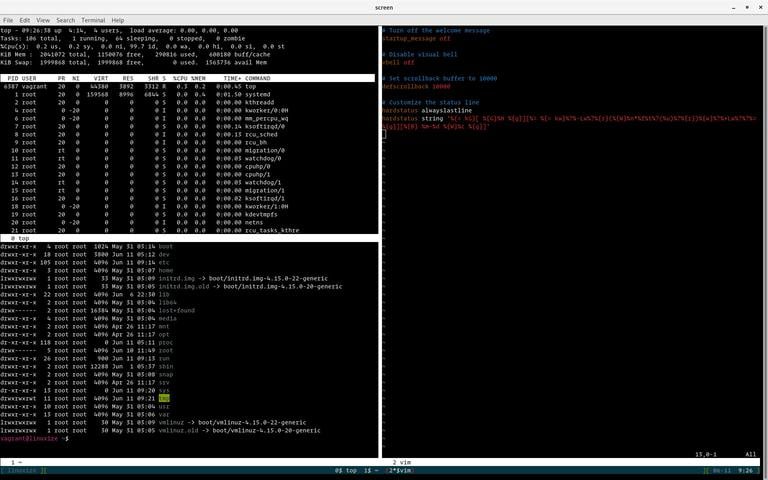 ترمینال صفحه نمایش Gnu